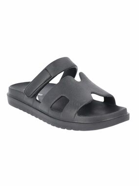 NO BOUNDARIES Black Geo Slide “H” Sandals NWOT Size 7